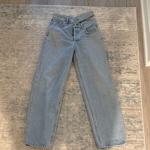 Agolde Blue Broken Waistband Jeans size 25